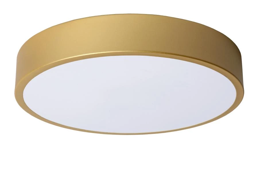 Lucide UNAR - Plafonnière - Ø 30 cm - LED 3 StepDim - 1x18W 2700K - Mat Goud / Messing - uitgezet